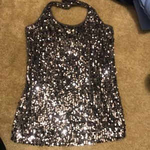 Sequin gray tank